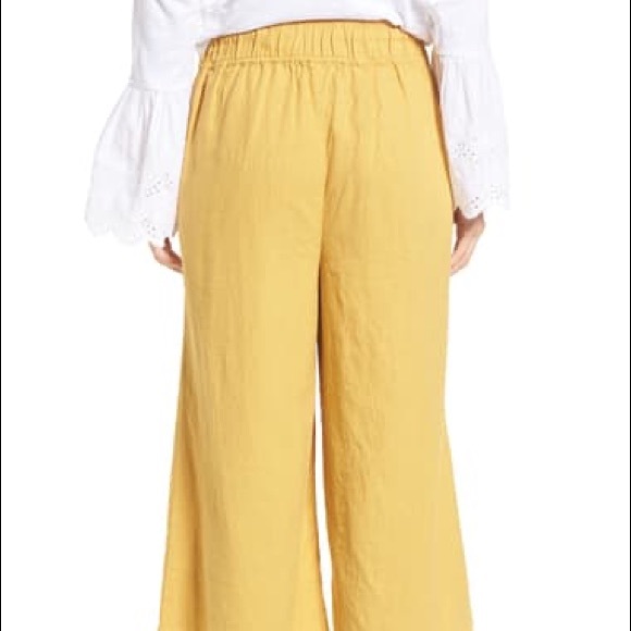 BP. Split Front Wide Leg Crop Pants Yellow Size S - Picture 3 of 16